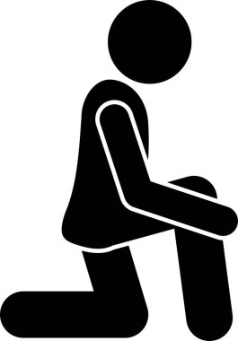 Yerlerde Oturan ve Oturan İnsan Adam Pozisyonları Yapışkan Yapıştırıcı Resim Simgeleri