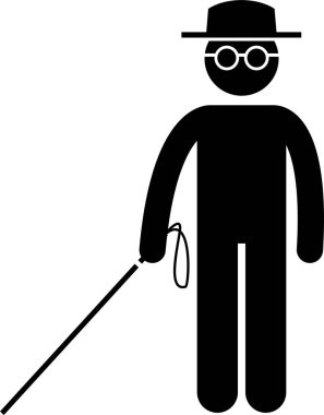 Minimalist vektör illüstrasyonu, kör insanlar konsepti