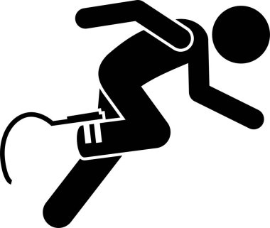 Alan sporu konseptinde engelli kişinin minimalist vektör illüstrasyonu 