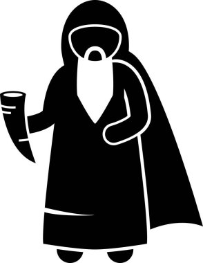 İskandinav mitolojisi karakter simgesi, vektör illüstrasyonu