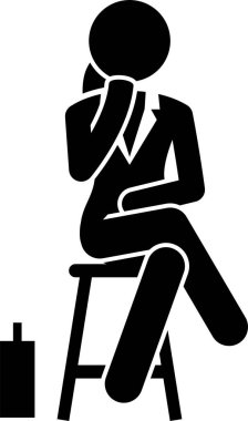 Lider iş kadınının minimalist vektör illüstrasyonu