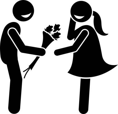 Mutlu çift kavramının minimalist vektör çizimi