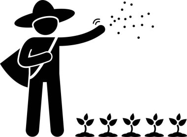 Bahçıvanın siyah minimalist vektör çizimi