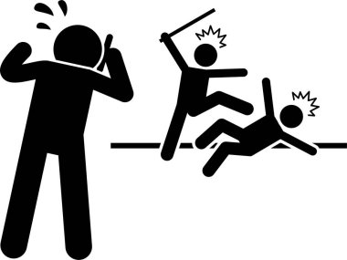 Acil çağrı kavramının minimalist vektör illüstrasyonu 