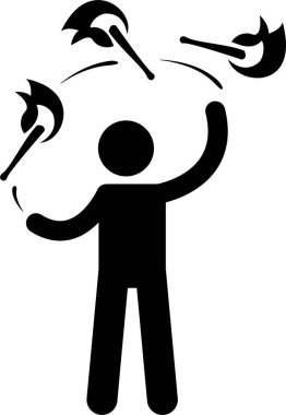 Sirk performansının minimalist vektör çizimi