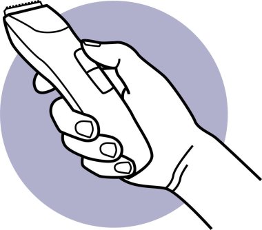 Elektrikli ustura tutan elin vektör çizimi