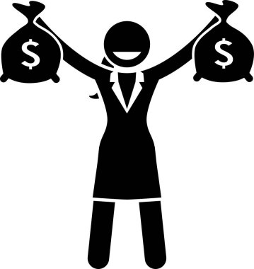 Lider iş kadınının minimalist vektör illüstrasyonu