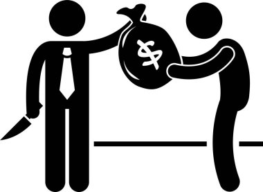 Suç kavramının minimalist vektör illüstrasyonu 