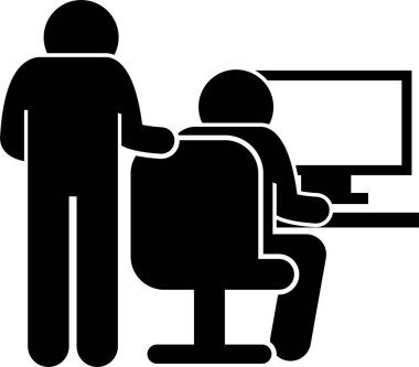 Stajyer Stajyer Stajyer Yeni Personel Ofis İşyeri Piktogramı 