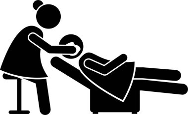 Minimalist vektör illüstrasyonu, güzellik salonu kavramı