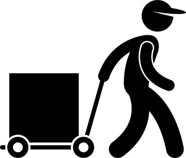 Pizza Teslimatçısı Sütçü Gazeteci Postacı Kurye Servisleri Yapıştırıcı Resim Simgesi