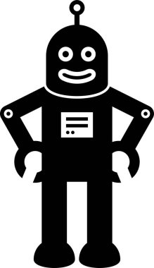 Minimalist vektör illüstrasyonu, robot teknolojisi kavramı