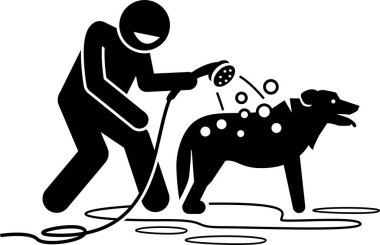 Köpek bakımı kavramının minimalist vektör illüstrasyonu 