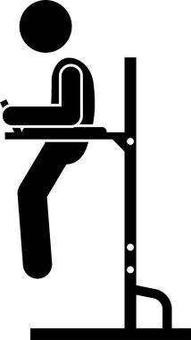 Karın ve karın geliştirme egzersizi ve kas geliştirme çubuğu figürü resimtogramları. Spor aletleri ve talimatlar ve adımlarla karın kasları ve karın kasları için ağırlık antrenmanı seti.