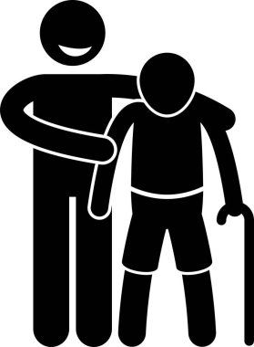 Minimalist vektör illüstrasyonu, mutlu olun