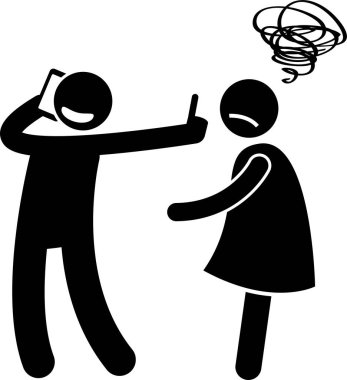 negatif kişilik simgesi, vektör illüstrasyonu