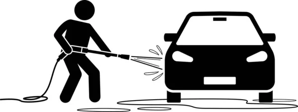 Professionelle Auto Auto Detailer Symbole Gesetzt Vektor Illustrationen Der Auto — Stockvektor