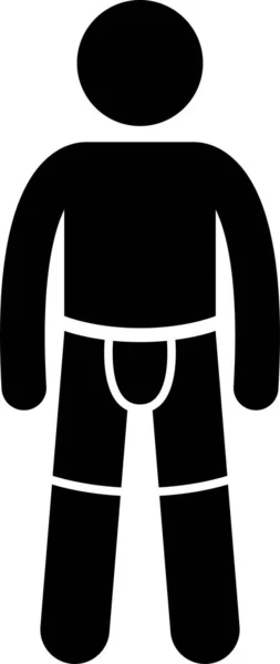Men Underwear Undergarment Stick Figures Depict Set Different Types Underwear — Stock Vector