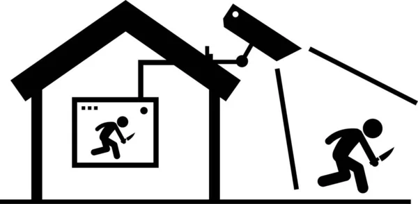 Home Haus Outdoor Struktur Infrastruktur Und Befestigungen Strichmännchen Piktogramm Icon — Stockvektor