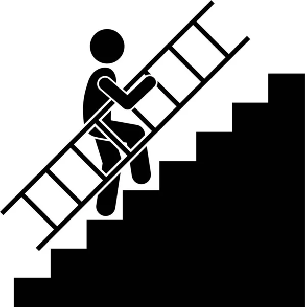Minimalistische Vector Illustratie Van Mensen Met Ladder Concept — Stockvector
