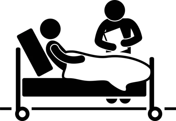 Diagnostic Dépistage Contrôle Médical Hôpital Cliparts Icône Pictogramme Figure Bâton — Image vectorielle