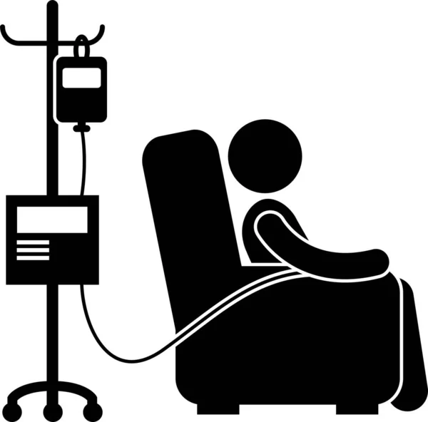 Krankenhaus Medizinische Therapie Behandlung Strichmännchen Piktogramm Icon Cliparts — Stockvektor