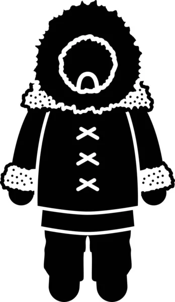 Illustration Vectorielle Minimaliste Noire Eskimo — Image vectorielle