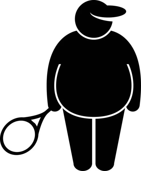 Ilustração Vetorial Minimalista Homem Gordo — Vetor de Stock