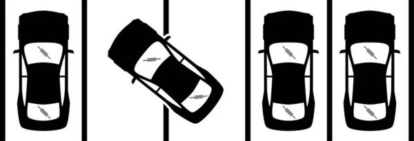 Illegális Parkolás Egyéb Speciális Rések Illusztrációk Ábrázolja Kettős Autó Parkoló — Stock Vector