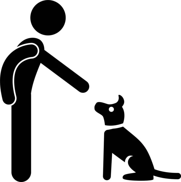 Μινιμαλιστική Διανυσματική Απεικόνιση Της Έννοιας Εκπαίδευσης Σκύλων — Διανυσματικό Αρχείο