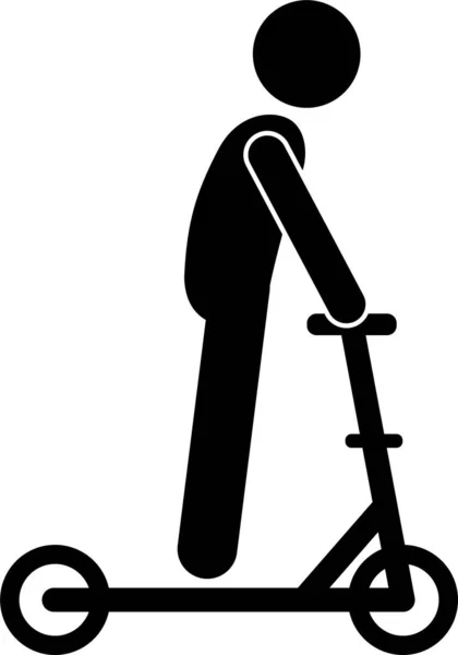 Skating Riding Activity Icon Symbol Sign Pictogram — Stock Vector