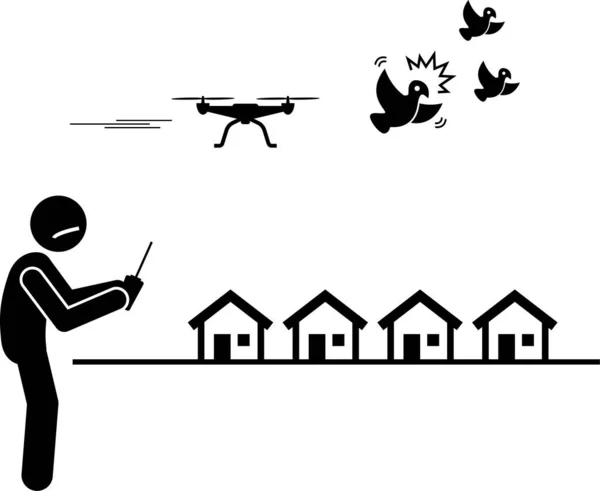 Ilustración Vectorial Minimalista Dron Personal Usando Concepto — Vector de stock