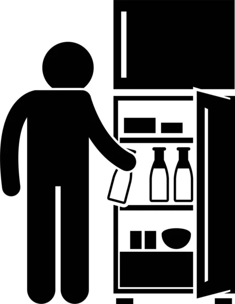 Ilustración Vectorial Minimalista Cocina Del Hombre — Vector de stock