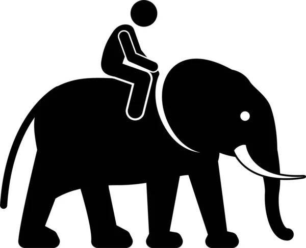 Illustrazione Vettoriale Minimalista Dell Elefante — Vettoriale Stock