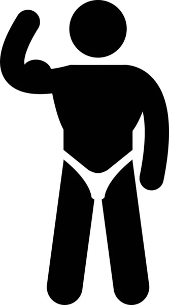 Ilustración Vectorial Minimalista Negro Del Culturista — Vector de stock