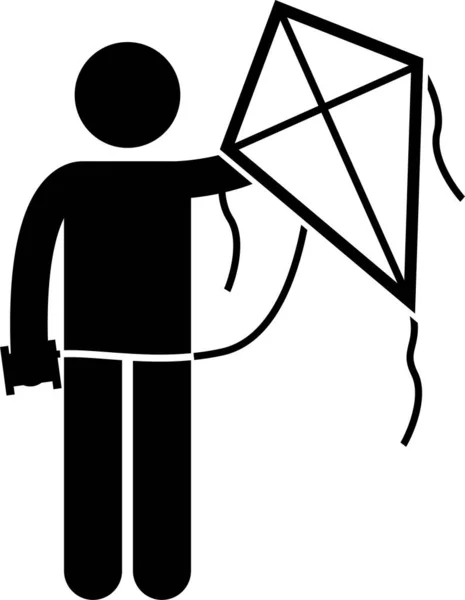 Człowiek Obiektów Losowych Stick Rysunek Ikony Piktogramu — Wektor stockowy