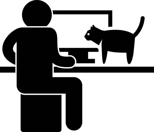 Illustrazione Vettoriale Minimalista Della Persona Del Gatto — Vettoriale Stock