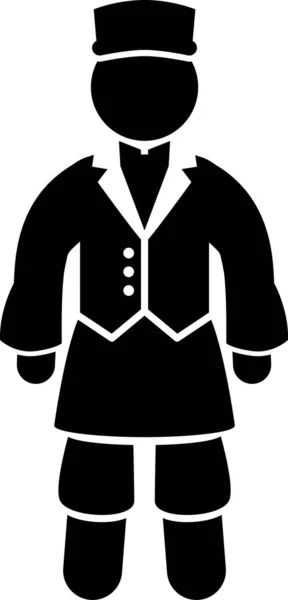 Ilustración Vectorial Minimalista Persona Traje Tradicional Europeo — Vector de stock