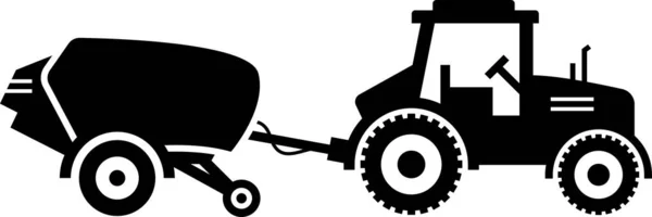 Minimalistická Vektorová Ilustrace Zemědělského Vozidla — Stockový vektor