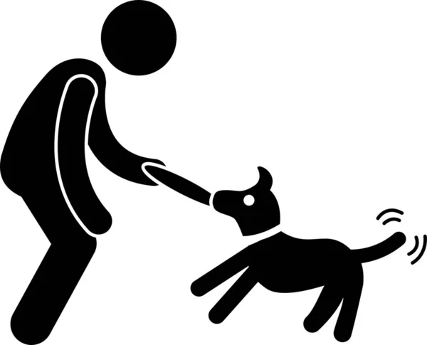 Illustrazione Vettoriale Minimalista Del Concetto Addestramento Del Cane — Vettoriale Stock