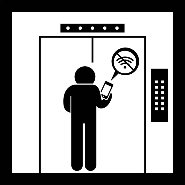 Things People Elevator Lift Stick Figure Pictogram Icons Second Version — Stock Vector