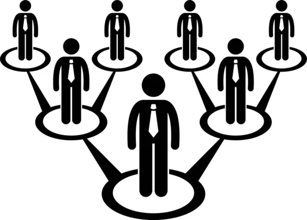 Business Businessman People Network Relationship Company Connection Stick Figure Pictogram — Stockový vektor