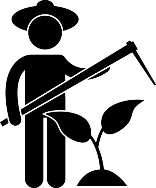 農業労働者のミニマリズム ベクトル図 — ストックベクタ