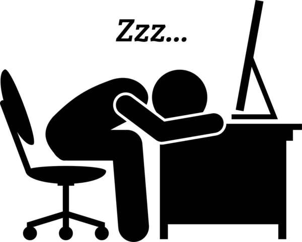 Μινιμαλιστική Διανυσματική Απεικόνιση Του Ατόμου Που Κοιμάται Παντού — Διανυσματικό Αρχείο