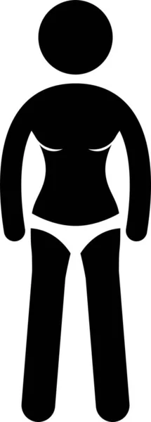 Kvinna Bröststorlek Byst Utvidgningen Förbättring Implantat Förstärkning Plastikkirurgi Stick Figur — Stock vektor