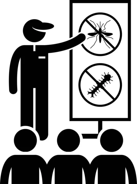 Minimalistische Vector Illustratie Van Dengue Overheidsinterventies Concept — Stockvector