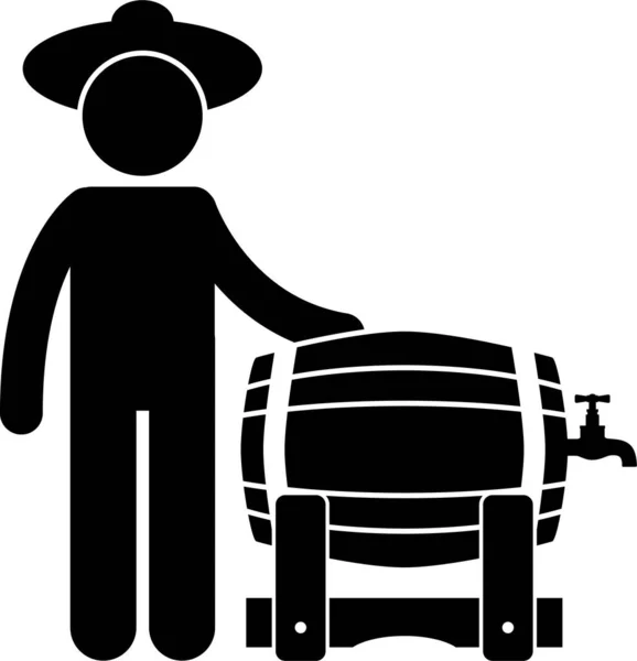 Illustration Vectorielle Minimaliste Travailleur Agricole — Image vectorielle