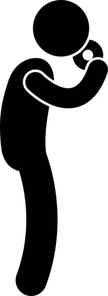 Icône Pictogramme Figure Bâton Nourriture Boisson Dégustation Personnes Homme — Image vectorielle