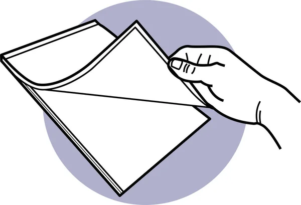 Minimalistyczny Wektor Ilustracji Ludzkiej Ręki Trzymającej Notatnik — Wektor stockowy