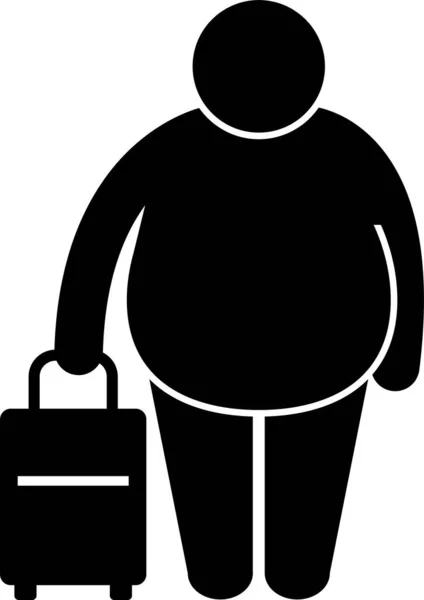 Ilustração Vetorial Minimalista Homem Gordo — Vetor de Stock
